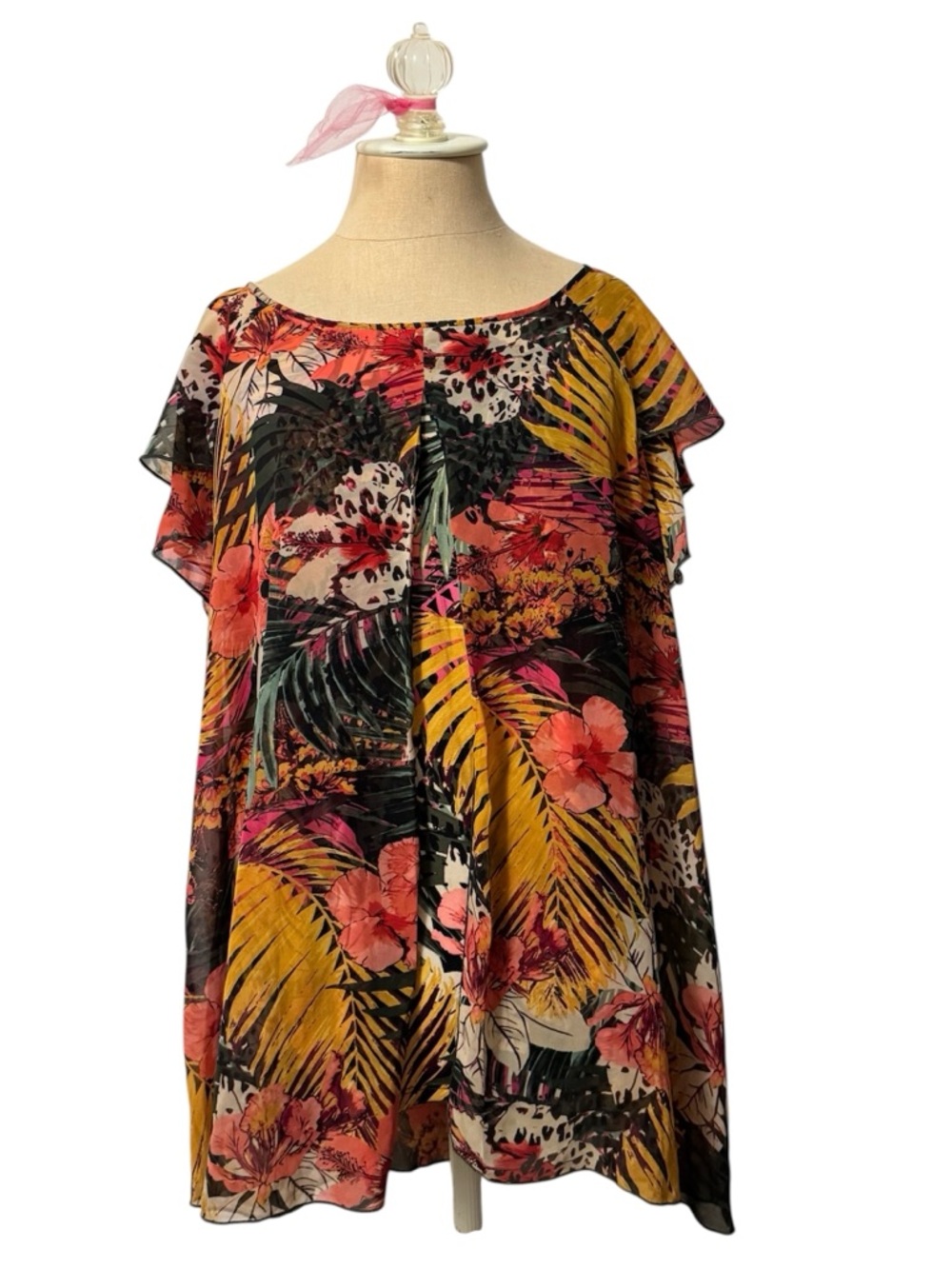 Roz & Ali Multicolor Floral Print Blouse Size 1X